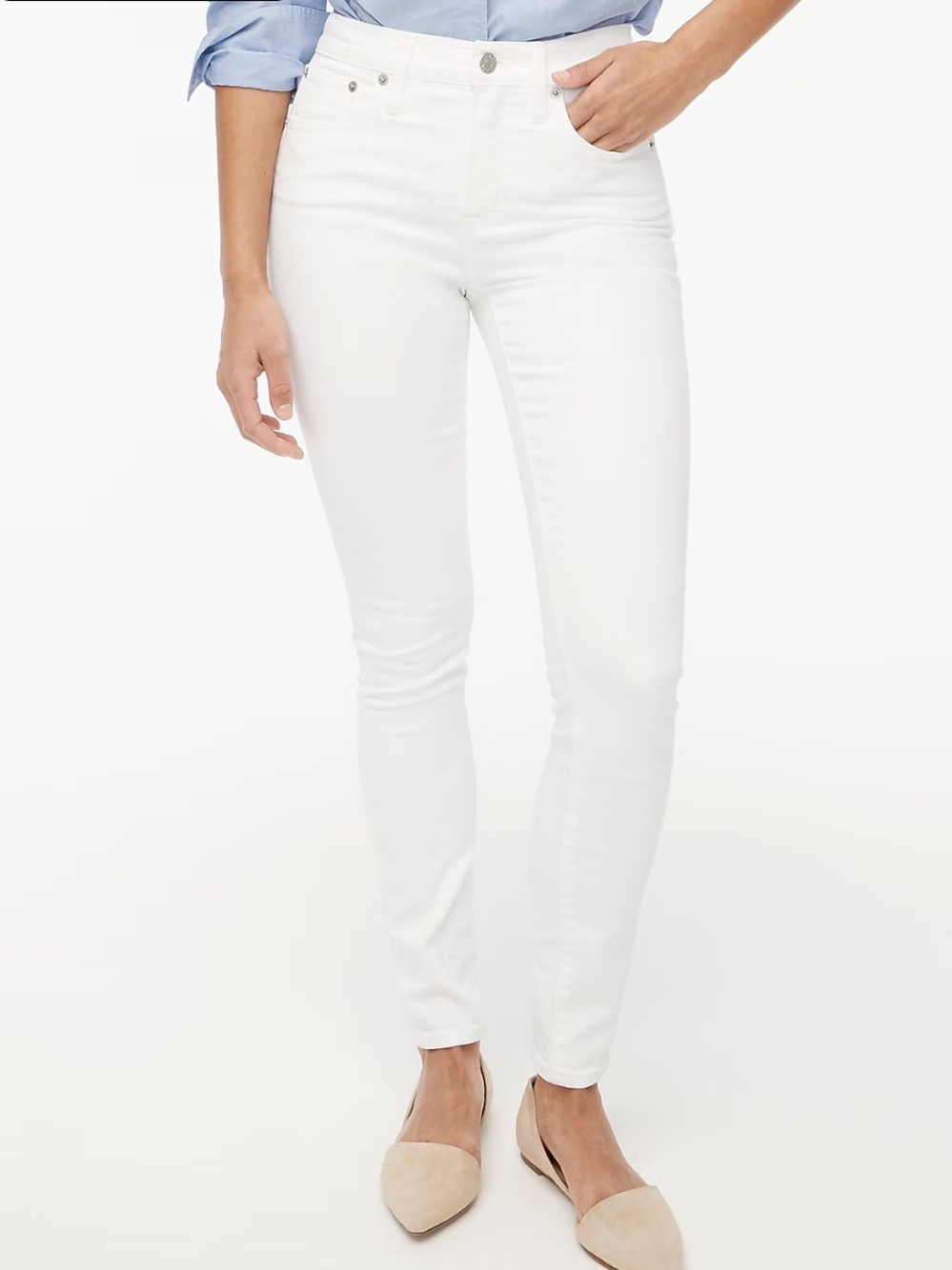 J. Crew Women’s White Skinny Jeans high rise